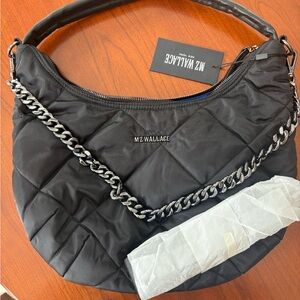 MZ Wallace Black Quilted Hobo Bag